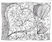 Printable adult zen anti stress heart zen  coloring pages